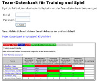 Team-Datenbank fr Training und Spiel