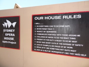 Hausregeln auf der Baustelle am Sydney Opera House (VAPS Upgrade)