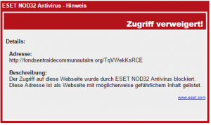 Virenscanner-Meldung