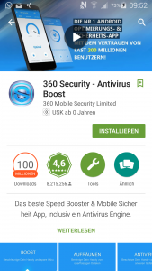 360 Security in Google Play Store